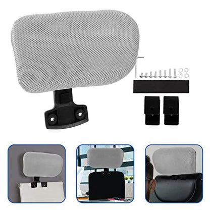 NUOBESTY Office Chair Neck Support Head Rest Office Chair Cushion Adjustable Mesh Headrest Attachment Universal Neck Support Cushion for Chair(Grey-2.2)