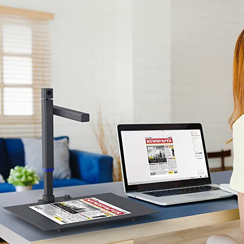 CZUR Shine Surface Pro 16MP Book & Document Scanner | 16MP Document Camera + 2MP Webcam, A3 Scanner for Computer/Laptop, 180+ Languages OCR, Fast Scan 1s/Page, for Windows&Mac