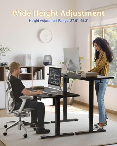 YIHAYO Electric Standing Desk, 40 x 24 Inches Stand Up Desk with Splice Board, Adjustable Height Desk, Computer Desk for Home Office, Black Frame/Black Top - color: Black Frame/Black Top, size: 40*24 Inch
