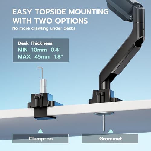 Heavy Duty Single Monitor Mount for 13"-49" Curved Screens with USB, Black - color: Black, style: with USB