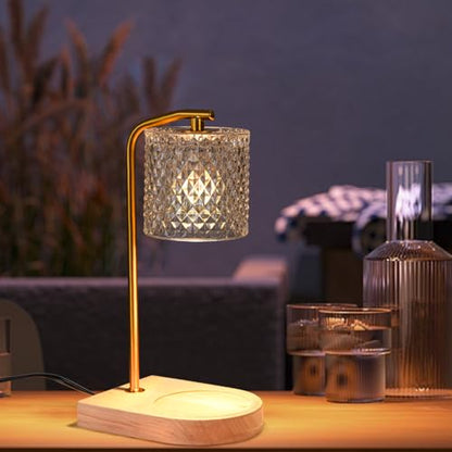 Small Bedside Table Lamp for Bedroom: Glass Shade Bedside Lamps for Nightstand, Dimmable Night Stand Light Lamp with Timer for Living Room, Dorm, Home Office Decor (1*LED Bulb Included)