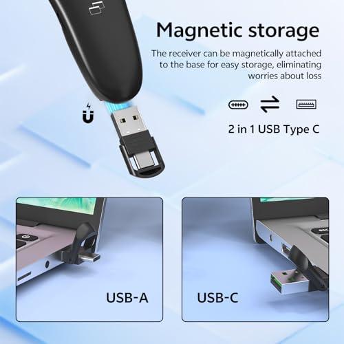 Presentation Clicker for PowerPoint, Wireless Presenter Remote with Case - style: Green Laser