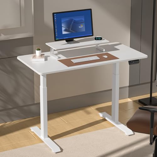 MSZ Electric Standing Desk 48x24 Inch with Memory Presets, Adjustable Height Sit to Stand Computer Desk for Home Office & Gaming (White) - color: 2-white