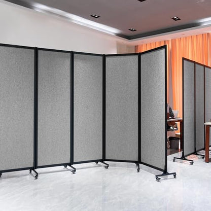 Room Partition 2.0 Upgrade Version,12'2"L* 6'7"H,6 Panel，Light Grey - color: Light Grey, size: 6