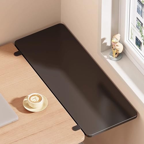 20 x 7.8 Inch Adjustable Ergonomic Clamp-On Desk Extender Tray, Black - color: Black
