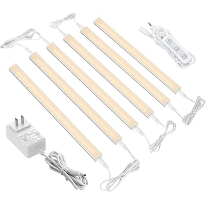ASOKO Dimmable Under Cabinet Lighting - 6 Pcs 12 Inch Linkable, 2700K - color: Warm White 2700K, size: Manual switch-6 pack