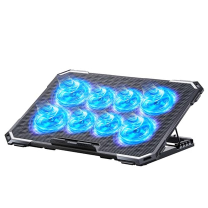 Laptop Cooling Pad with 8 Cooling Fans, Cooling Pad for Laptop Fan 13-15.6 Inch, Laptop Cooler Stand with 6 Height Adjustable, Notebook Cooler Pad with Two USB Port [2025 Version] - size: 8 Fans