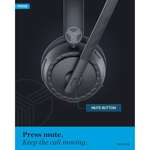 TREBLAB C7-Pro Wireless Bluetooth Headset, 60H Playtime, Bluetooth 5.3
