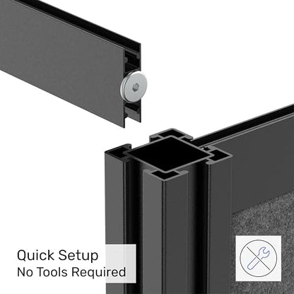 Workflow Modular Wall | Room Divider with Whiteboard, Sound-Dampening, & Frosted Acrylic Panels | Expandable Office Partition for Privacy & Productivity (70" x 48") - size: 70'' x 48''