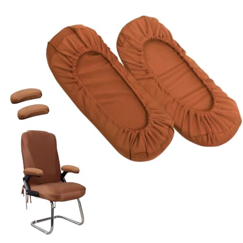 Kakalote Office Chair Armrest Covers, 1pair Stretchable Stretch Computer Chair Slipcover Desk Chairs Arm Cover for Office, Desk, Gaming Chairs (Coffee-No Sponge Pad) - color: Coffee