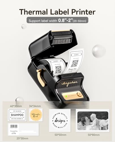 NIIMBOT B21 Label Maker, 2 Inch Bluetooth Thermal Label Printer, Black | Retro Sticker Printer, for Address, Logo, Canning Jar, Candle, Mailing,Gift, Compatible with Phones and PC - color: Black