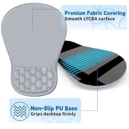 YIWEI Ergonomic Mouse Pad with Wrist Rest for Carpal Tunnel Pain Relief - color: Light Gray