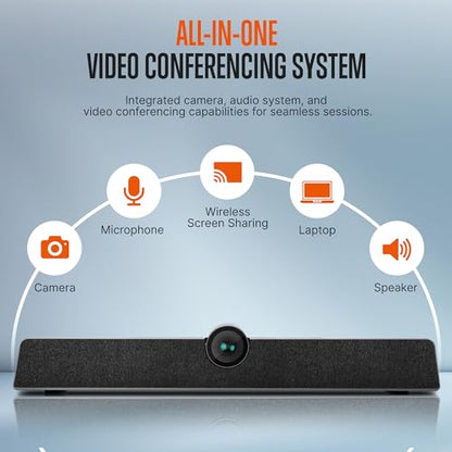 SQUATZ Ultra HD 4K Video Conferencing System with 5X Zoom, Wide-Angle Lens, Echo Cancellation, 8m Voice Pickup, 120° FOV - Perfect for Small Conference Rooms, Home Offices, and Remote Work