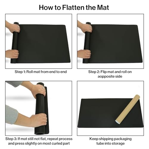 POCHAR Vegan Leather Desk Mat 31" x 16" - Desk Pad Protector for Desktop - color: Black