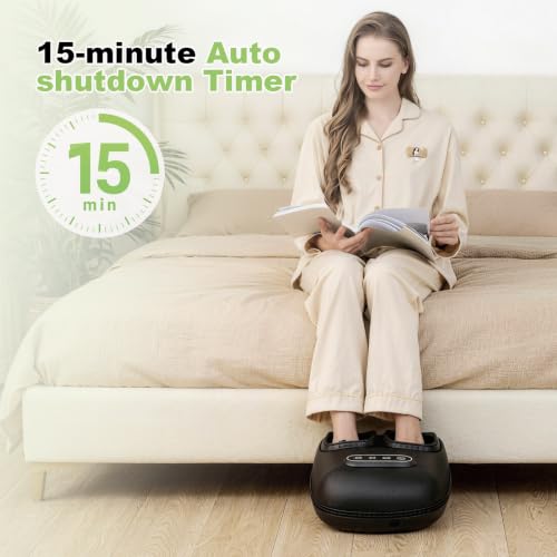 LINGTENG Foot Massager, Heated Foot Massager (Agate Black) | Deep Kneading-Detachable Washable-Home Office Underdesk-Men Women Parent Senior-Birthday Anniversary Christmas Valentine Gift - color: Agate Black