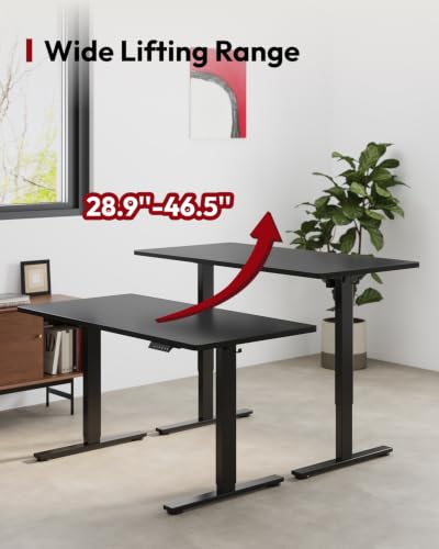 SANODESK 40''x24'' One-Piece Height Adjustable Electric Standing Desk - color: Black Frame+ Black Top, size: 40x24