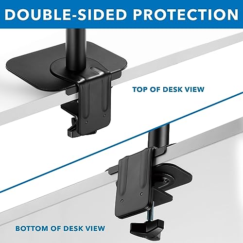 Mount-It! Monitor Mount Reinforcement Plate, Steel Desk Protector for Glass and Thin Tabletops, Compatible with C-Clamp and Grommet Mounts, Anti-Skid EVA Pads, Supports Multi-Monitor Setups