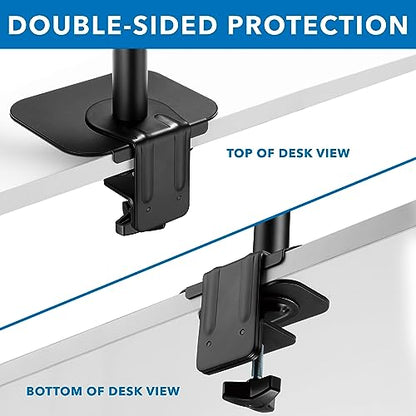 Mount-It! Monitor Mount Reinforcement Plate, Steel Desk Protector for Glass and Thin Tabletops, Compatible with C-Clamp and Grommet Mounts, Anti-Skid EVA Pads, Supports Multi-Monitor Setups
