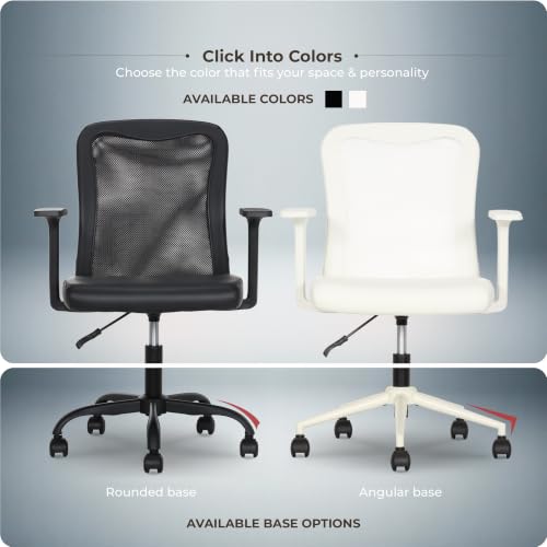Click365 Ergonomic Office Chair with Lumbar Support, Mid-Back Mesh Chair - color: M110/Black