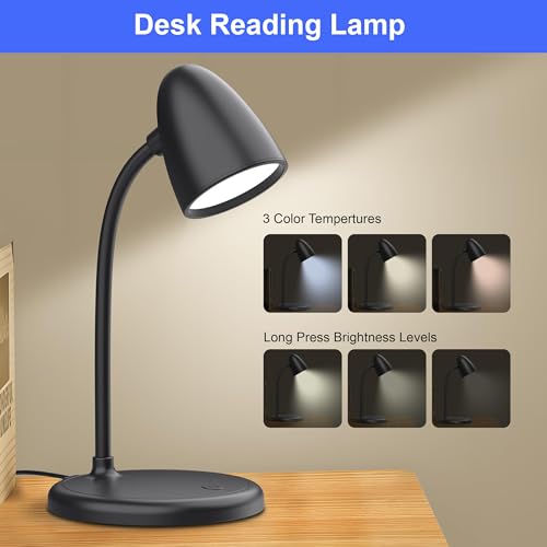 New LED Desk Lamp for Home Office,3 Colors Dimmable Table Lamp - color: L50-Black