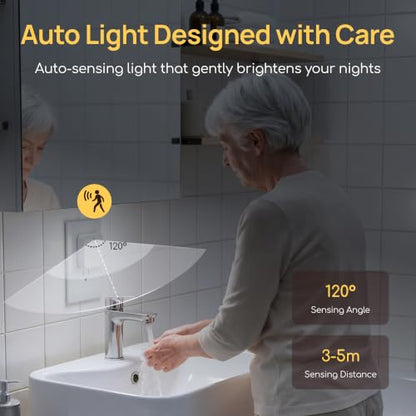 Plug-in Night Light with Motion Sensor, Dusk-to-Dawn Light Sensor - color: Cold White