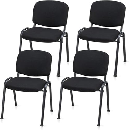 HAPPYGRILL Waiting Room Chairs, Stackable Conference Chairs with Metal Frame, Padded Cushion,Ergonomic Design, Guest Reception Chairs Set for Office, Reception Room, Conference Room, Events (4-Pack) - size: 4-Pack