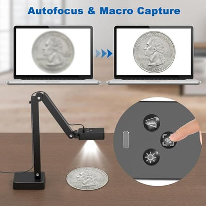 8MP USB Document Camera for Teachers and Classroom, Auto Focus 4K Doc Cam