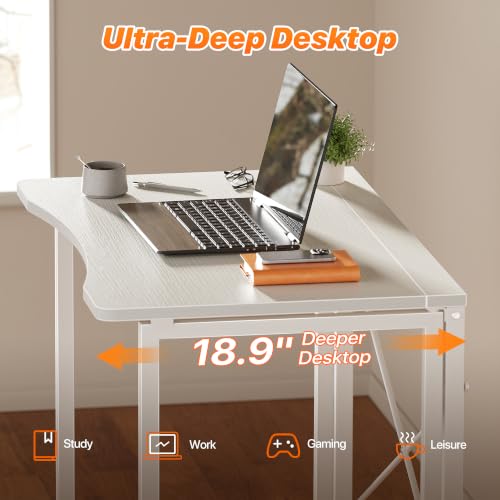 Huuger Folding Desk for Small Spaces, 31.5 Inch Foldable Computer Table - color: White, size: 18.9"D X 31.5"W