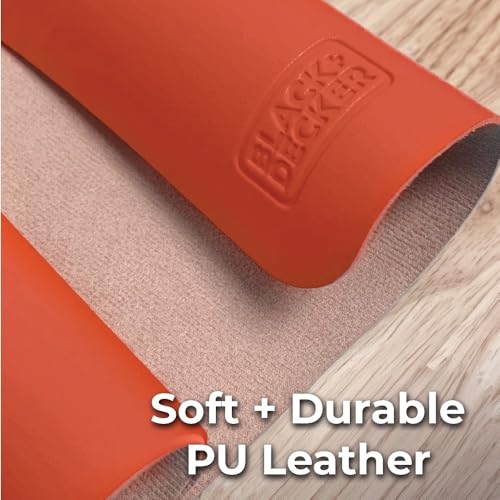BLACK+DECKER Water-Resistant Nightstand Mat, 7.5" x 11" – Protects Nightstands from Liquids & Dirt, Travel-Ready, Stylish PU Leather Protector, Night Stand Covers, End Side Table Pad, Coffee Table Top