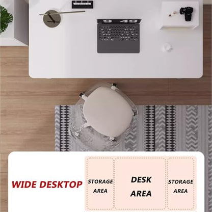 Manual Standing Desk, Crank Height Adjustable Computer Desk 80x60cm 100x60cm 120x60cm Lifting Range 63-90cm I-Shaped Carbon Steel Table Legs Computer Workstation White 120x60CM - color: White, size: 120*60CM