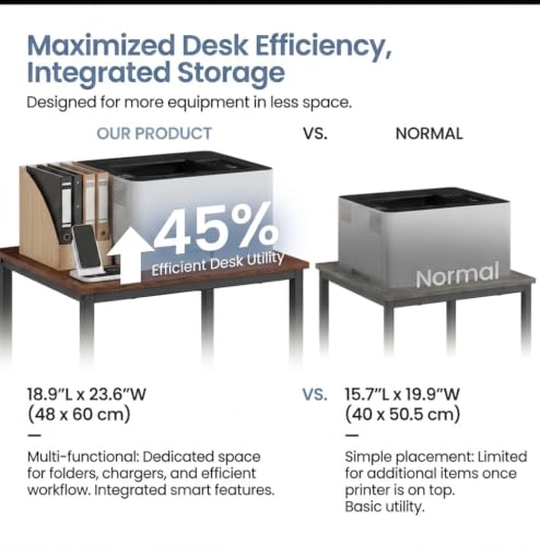 31.5" Heavy Duty Large Printer Stand with Adjustable Storage Shelf, Black - color: Black, size: 3-Tier