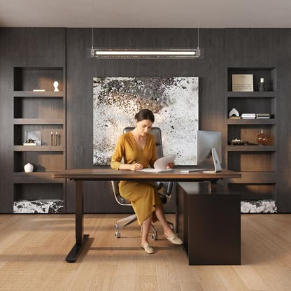 FLEXISPOT 55" Executive Standing Desk with Drawers & CPU Cabinet - color: Black Walnut, size: 55"x28"