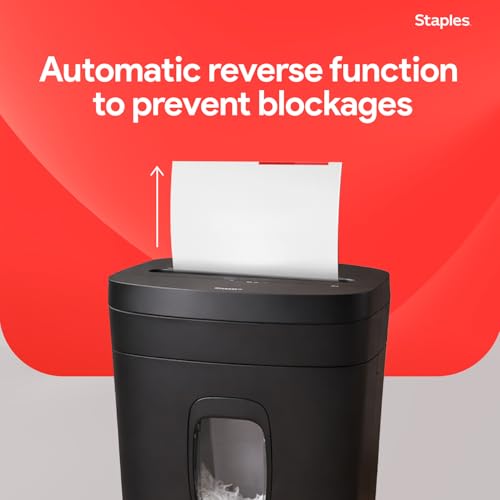 Staples 15-Sheet Cross-Cut Paper Shredder, P-4 Security, Black - size: 15 Sheet