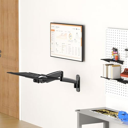 Keyboard Tray Wall Mount,Sit-Stand 26 Inch Keyboard and Mouse Stand,Black - size: Long Arm
