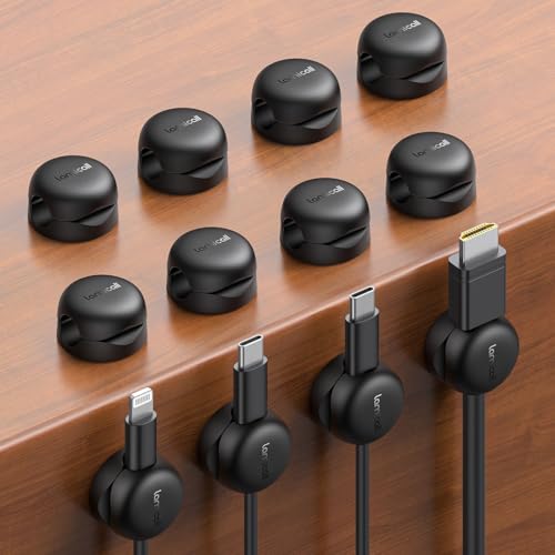 Lamicall 12 Pack Spring Cable Clips, Compact Desk Cord Organizer Holder - color: Black, size: 12Pack