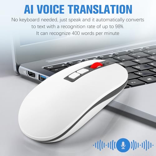 AI Mouse, AI Voice & Audio Recorder, AI Real-Time Transcription, Translation & Summarization, Ergonomic Presenter Remote, for Office Remote Work High-Performance Device