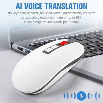 AI Mouse, AI Voice & Audio Recorder, AI Real-Time Transcription, Translation & Summarization, Ergonomic Presenter Remote, for Office Remote Work High-Performance Device