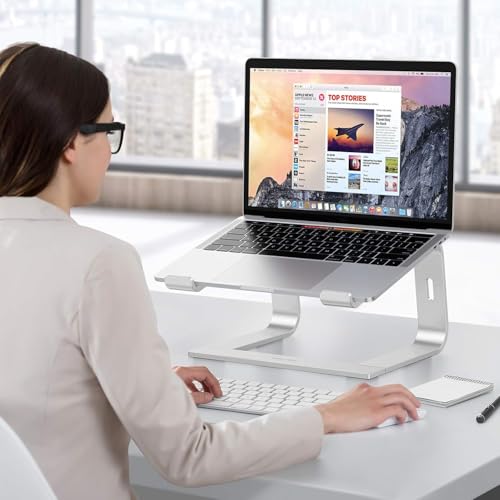 OMOTON Laptop Stand, Detachable Mount for MacBook Air/Pro Dell HP Silver - color: Silver