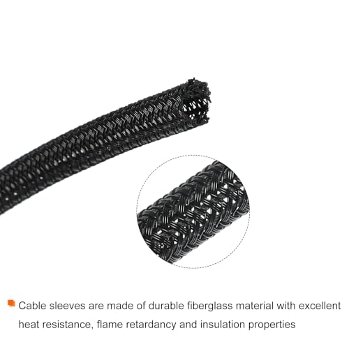 MECCANIXITY Cord Sleeve Cable Organizer 9.84 Ft - 1/4 Inch Wire Cover Protector for USB Cable TV Video Under Desk Wire Management - size: 1/4 Inch x 10 Ft