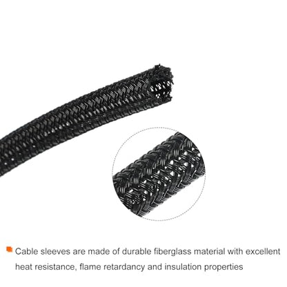 MECCANIXITY Cord Sleeve Cable Organizer 9.84 Ft - 1/4 Inch Wire Cover Protector for USB Cable TV Video Under Desk Wire Management - size: 1/4 Inch x 10 Ft
