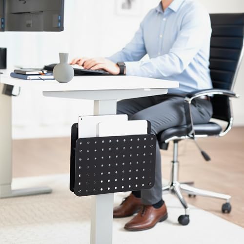 VIVO Black Clamp-on 14 x 11 in Desk Leg Laptop Mount Holder, Mount-LHS1