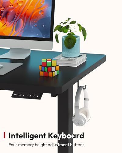 SANODESK 79x32'' Large Height Adjustable Ergonomic Electric Standing Desk | Stand Up Desk Home Office Computer Workstation Extra Large Sit Stand Desk with Splice Board (Black Frame + Black Top) - color: Black Frame+ Black Top, size: 79x32"