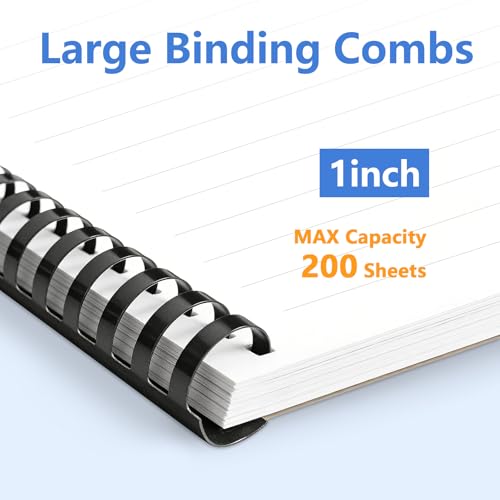 HOUYEE 50 Pack 1 Inch Plastic Binding Combs,19 Rings, 200 Sheets Capacity - size: 1"(25mm)，50P
