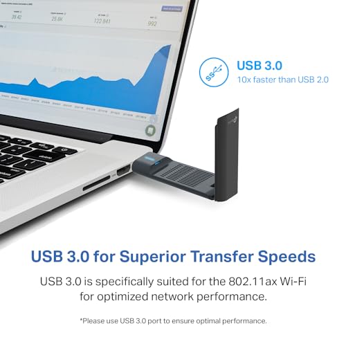 TP-Link USB WiFi 6E Adapter for Desktop PC,AXE3000 Tri-Band USB WiFi Dongle | Wireless Network Adapter, Ultra-Low Latency, MU-MIMO, OFDMA, Refined Security, WPA3, Supports Windows 11/10 (Archer TXE50UH) - size: AXE3000, Wi-FI 6E