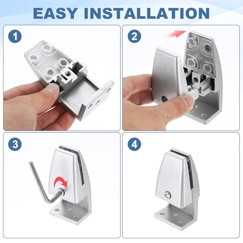 PATIKIL 6 Pcs Adjustable Desk Divider Partition Clips, L-Shape Aluminum Sneeze Guard Support Clamps Desktop Divider Clips for Offices Stores Counter Privacy Panel, Silver - color: Silver