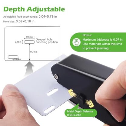 Heavy-Duty Slot Punch, Handheld Badge Hole Puncher, All Metal ID Card Puncher, Slotting Punch Tool for Paper (Max 10 Sheets), PVC ID Card, Luggage Tag, Name Tag and Badge Holder