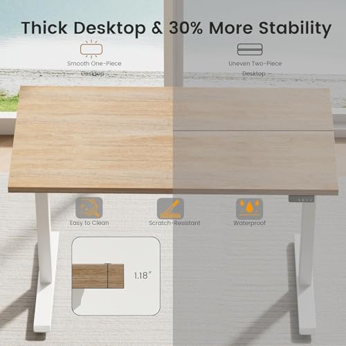 ModernMate Electric Standing Desk with 2-Drawer File Cabinet, Adjustable Height Executive Desk, Home Office Workstation with A Engineered Wood 1.18" Solid Desktop, Built-in Outlets, White Walnut - color: White Walnut
