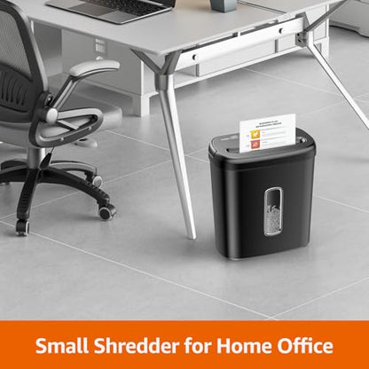 Amazon Basics 8-Sheet High Security Cross Cut Paper and Credit Card Shredder with P-4 Security, Auto Shut-off, Black - color: Black, size: 8 Sheet