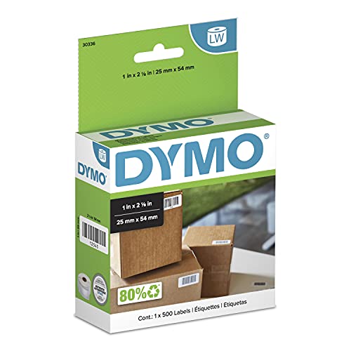 DYMO Authentic LW Multi-Purpose Labels, For LabelWriter Printers, Great for Barcodes, 1" x 2-1/8", 1 Roll of 500 - size: 1 Roll
