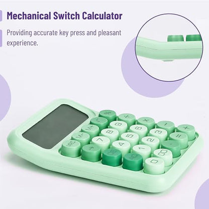 Mr. Pen- Mechanical Switch Calculator, 12 Digit Large LCD Display | Green with Big Buttons, Mechanical Switch Calculator for Home, School, Office - color: Green